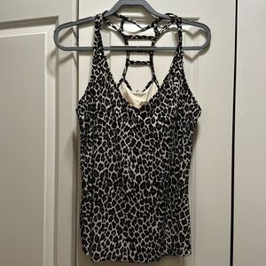 Leopard swim top